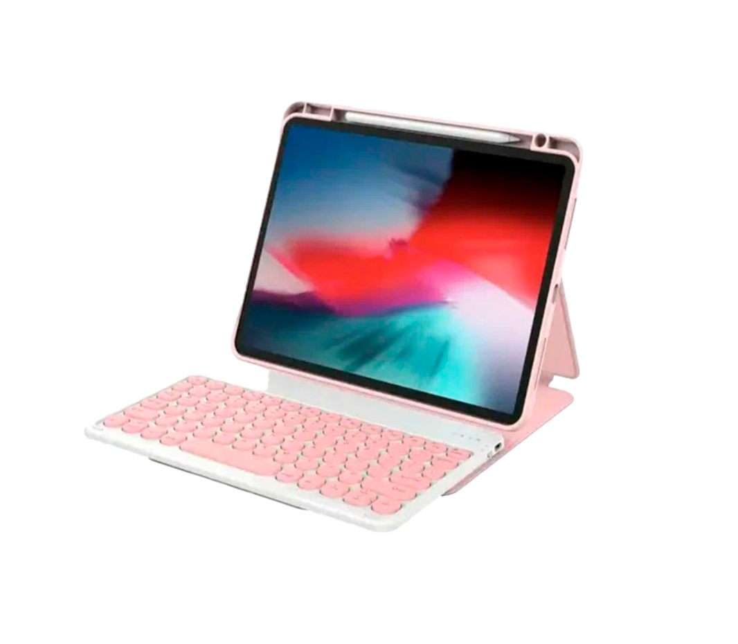 Funda con teclado Rosado para ipad 10