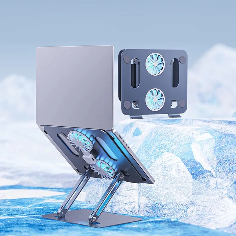 Stand de macbook con ventilador