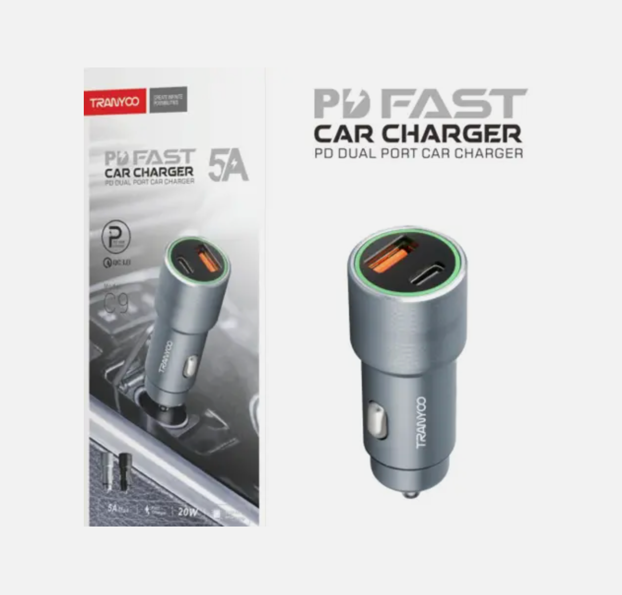 Tranyoo Pd Fast Car Charger 20W