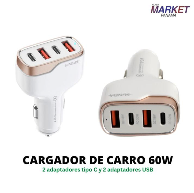 Multi Port Fast Car Charge 60 W (4 salidas)