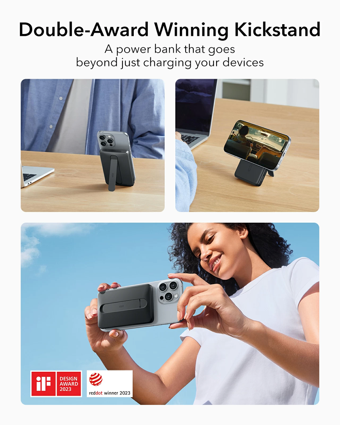 Mini Kickstand Wireless Power Bank