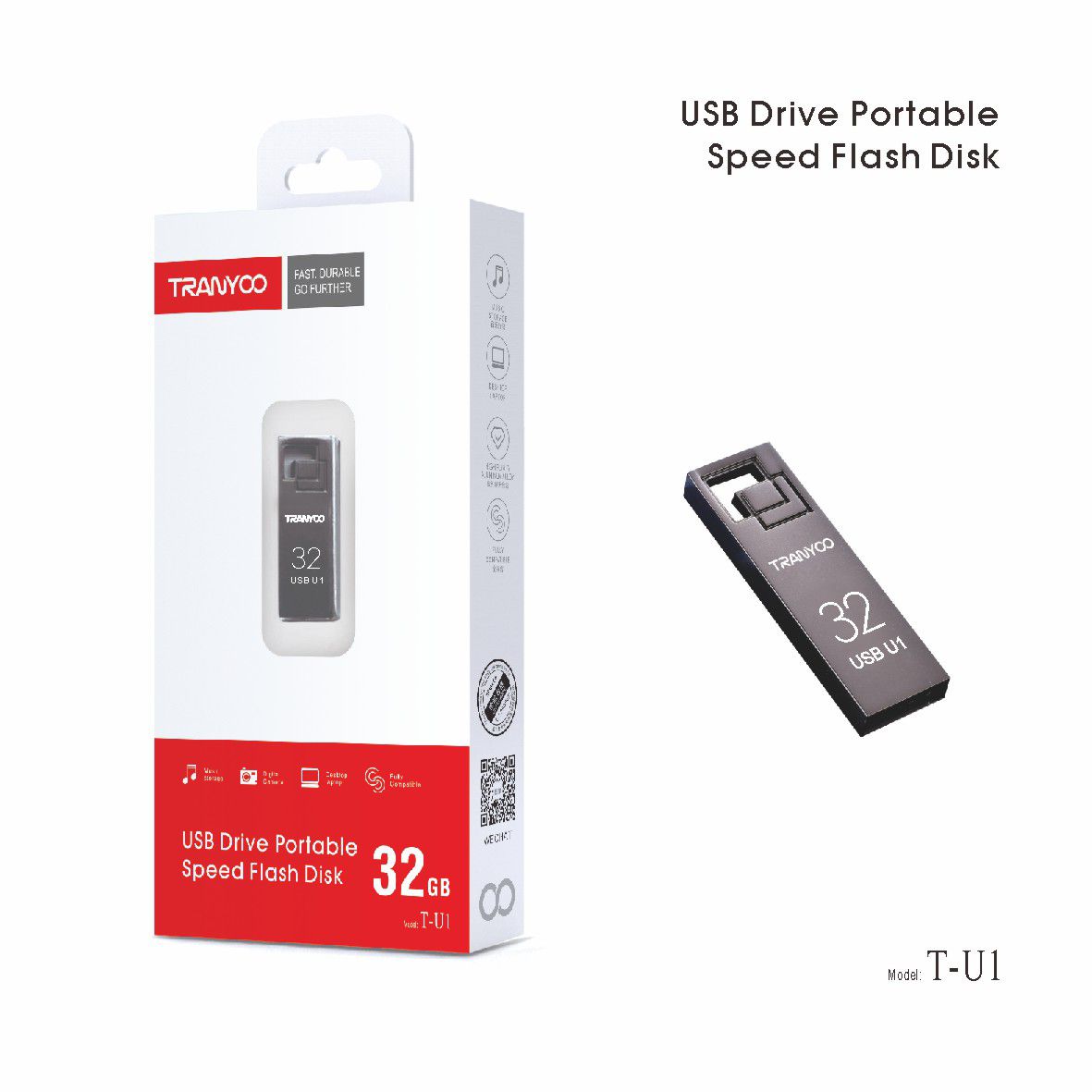 Tranyoo USB Drive Portable Speed Flash Disk 32GB