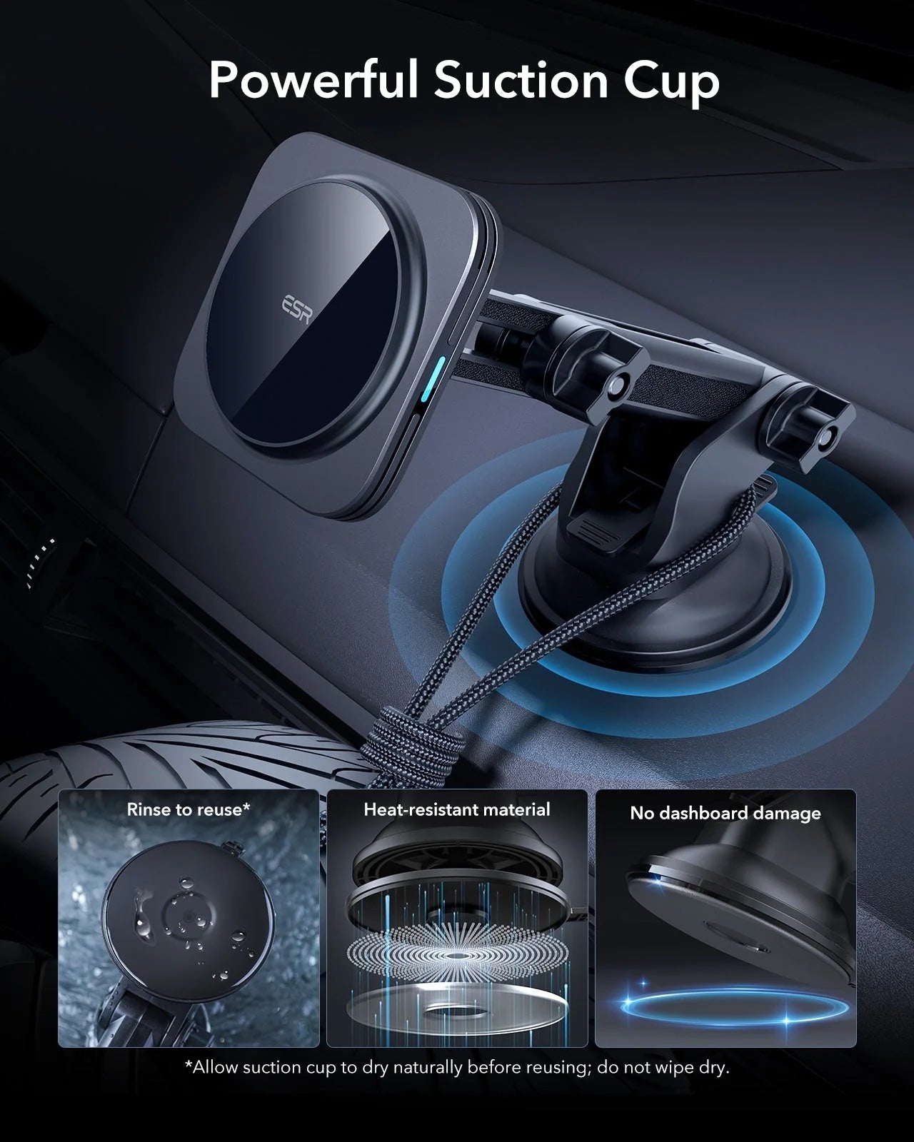 ESR Qi2 Magnetic Wireless Car Charger HaloLock C1